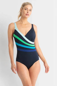 Pool Proof Rozella Fan Splice Tank One Piece - Navy Pool Proof Rozella Fan Splice Tank One Piece - Navy Splash Swimwear