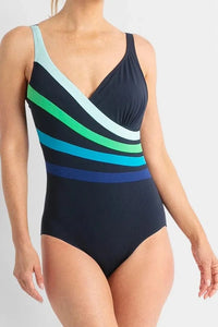 Pool Proof Rozella Fan Splice Tank One Piece - Navy Pool Proof Rozella Fan Splice Tank One Piece - Navy Splash Swimwear