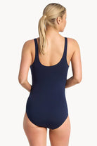 Pool Proof Rozella Fan Splice Tank One Piece - Sky Pool Proof Rozella Fan Splice Tank One Piece - Navy Splash Swimwear One Piece