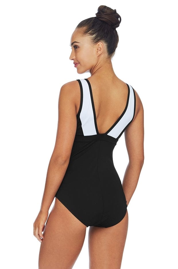 Pool Proof Scoop Rouch Mastectomy One Piece Splash Swimwear Swim Dress, Tankini & One Piece