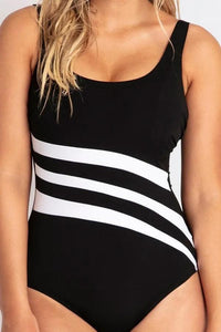 Pool Proof Wave Spliced DD/E Cup One Piece - Black Splash Swimwear One Pieces