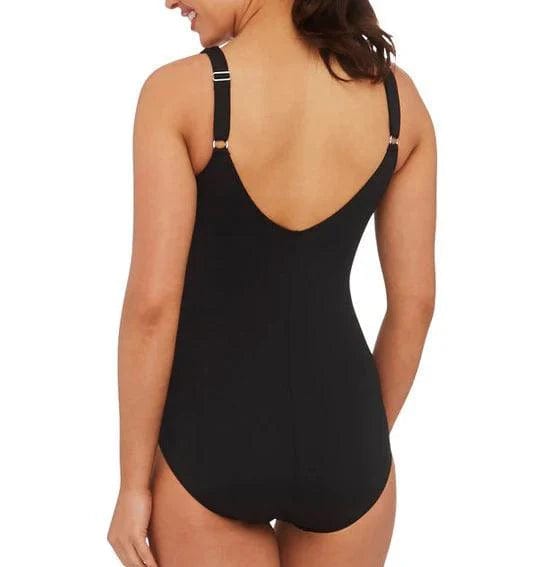 Pool Proof Wave Spliced DD/E Cup One Piece - Black Splash Swimwear One Pieces