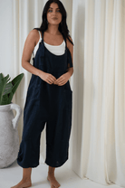 Portofino Portofino Jovie Baggy Linen Jumpsuit Portofino Jovie Baggy Linen Jumpsuit Splash Swimwear Playsuits & Jumpsuits Navy / O/S