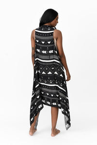 Possi the Label Freya Duster Vest Tribal - Black & Silver PLT-FDV101 Splash Swimwear Clothing O/S 794712263876