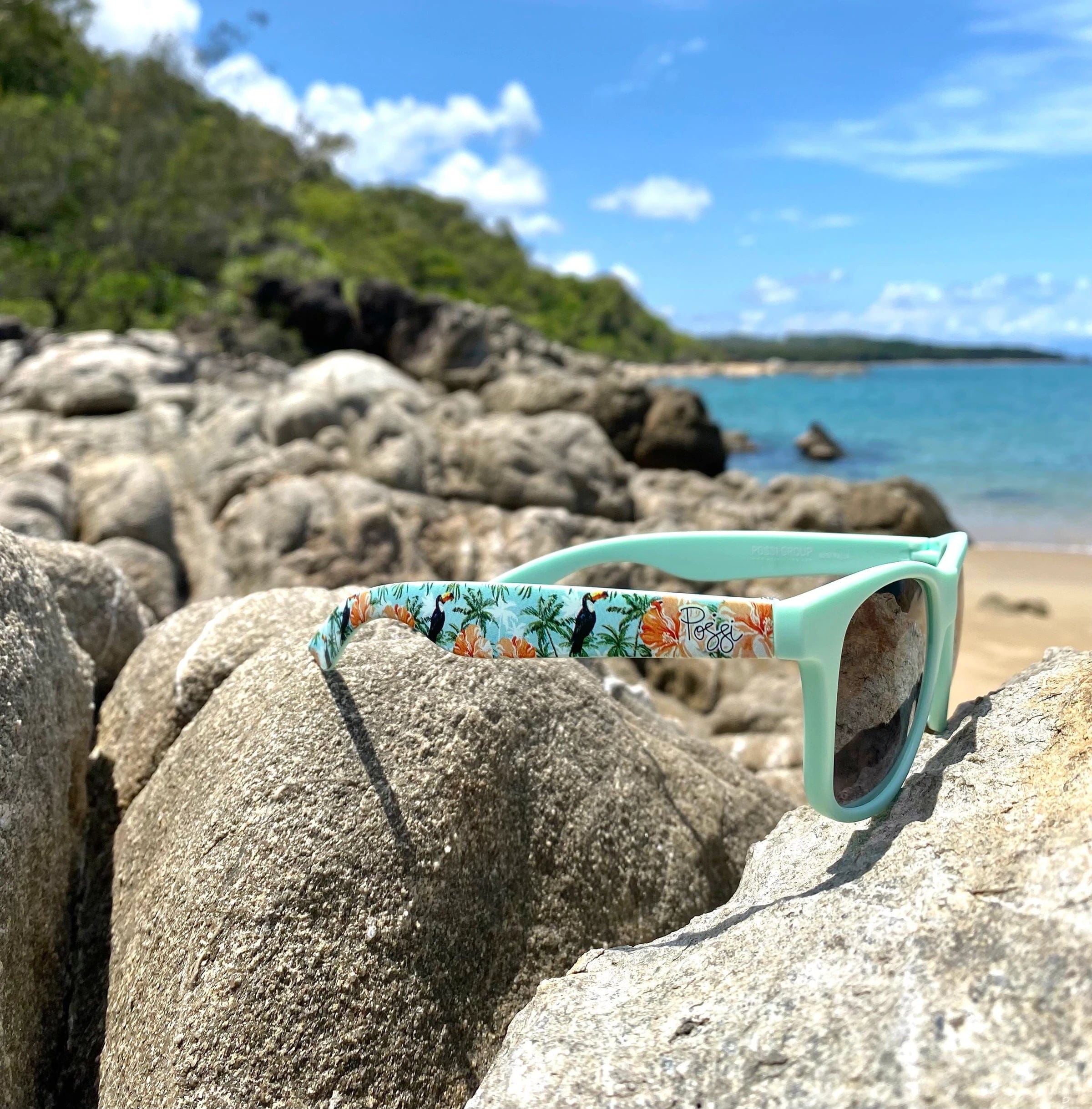 Possi the Label Ultra-Lite Sunglasses - Toucans & Hibiscus PSUN102 Splash Swimwear Sunglasses 794712263173