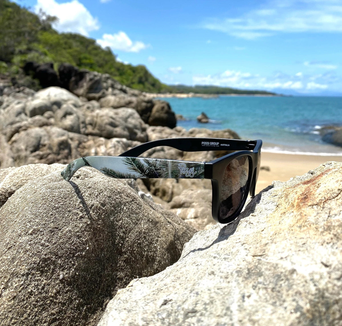 Possi the Label Ultra-Lite Sunglasses - Vintage Palm Trees PSUN109 Splash Swimwear Sunglasses 794712263241