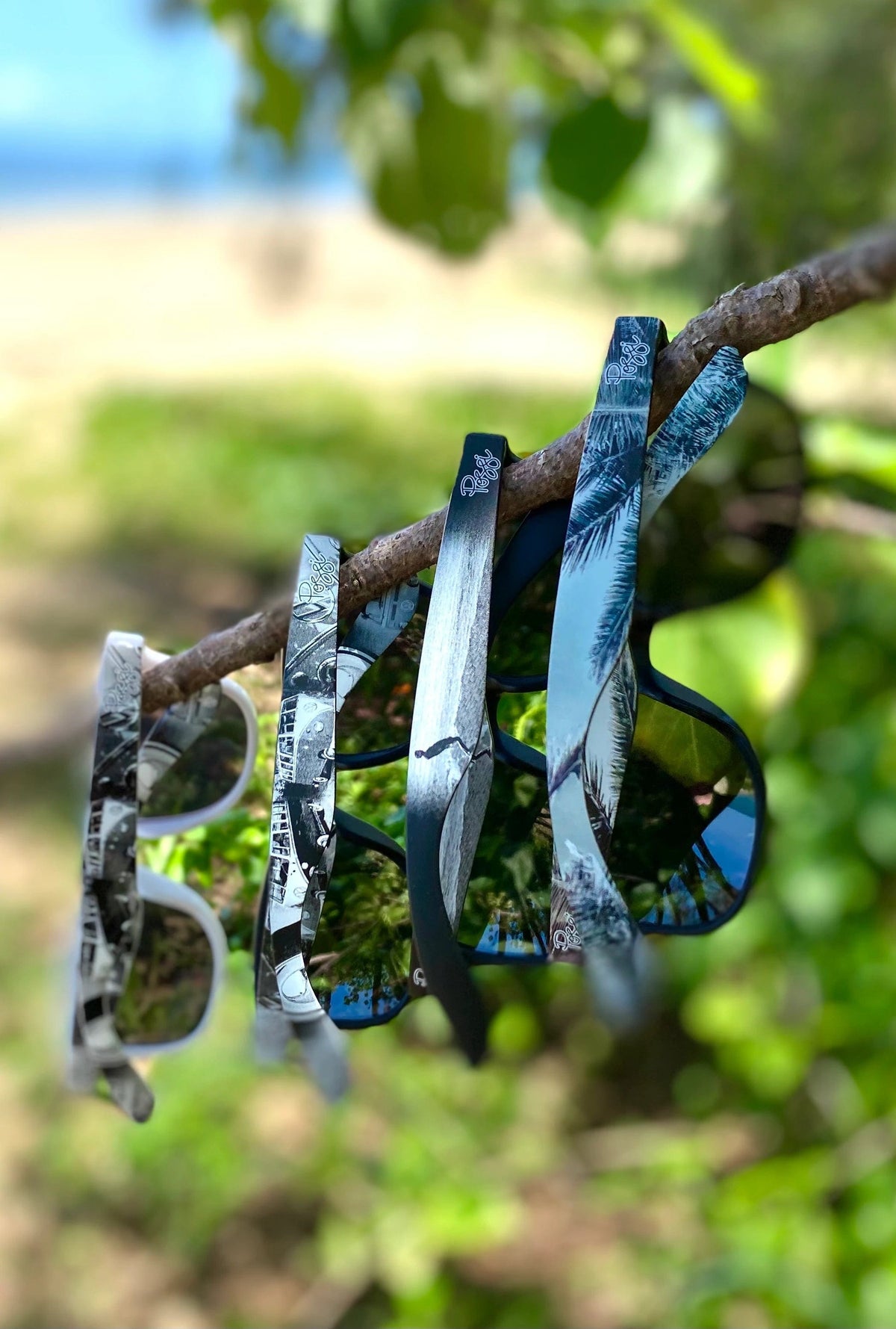 Possi the Label Ultra-Lite Sunglasses - Vintage Palm Trees PSUN109 Splash Swimwear Sunglasses 794712263241