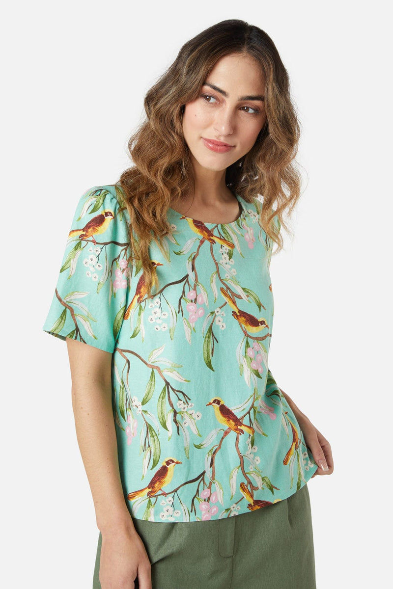 Princess Highway Honey Eater Top - Green Princess Highway Pretty Vases Smock Dress Splash Swimwear Tops