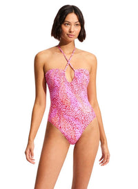 Sea Skin Bandeau One Piece - Fuchsia Rose - Seafolly - Splash Swimwear  - fuller cup, June23, One Pieces, Seafolly, Womens, womens swim - Splash Swimwear 