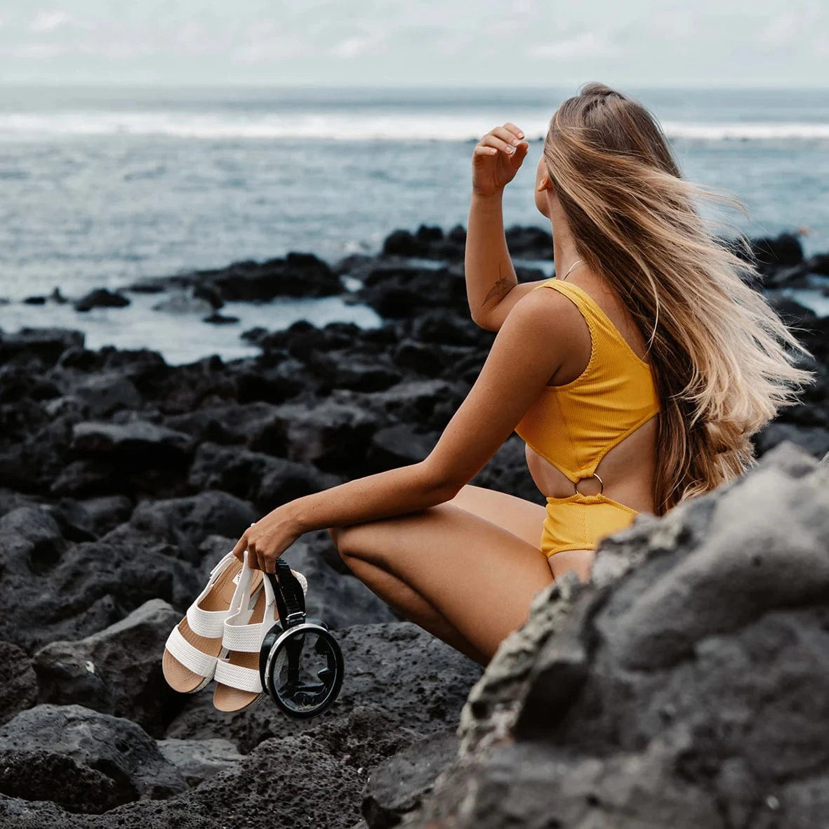 Reef Reef Water Vista Sandals Ipanema Brilliant 4 Thong - Black Splash Swimwear Footwear