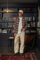 Rhythm Mens Albert Check Long Sleeve Shirt - Almond Rhythm Albert Check LS Shirt - Almond Splash Swimwear Mens