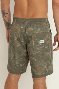 Rhythm Mens Astral Bloom Box Jam - Olive Rhythm Astral Bloom Box Jam Splash Swimwear