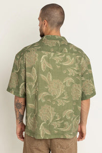 Rhythm Mens Astral Bloom Ss Shirt - Olive Rhythm Astral Bloom Ss Shirt Splash Swimwear