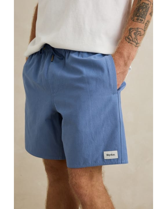 Rhythm Mens Box Jam - Blue Box Jam - Blue Splash Swimwear Clothing Pant