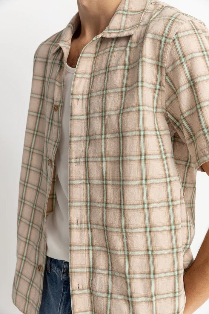 Rhythm Mens Check Ss Shirt - Sand Rhythm Check Ss Shirt - Sand