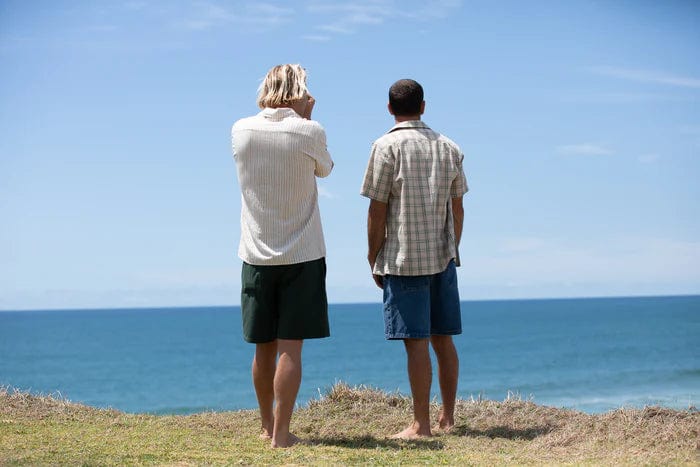 Check Ss Shirt - Sand - Rhythm Mens - Splash Swimwear  - July24, mens, mens clothing, mens rhythm, mens tee - Splash Swimwear 