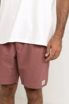 Rhythm Mens Classic Linen Jam - Merlot Rhythm Classic Line Jam - Merlot Splash Swimwear Mens Shorts