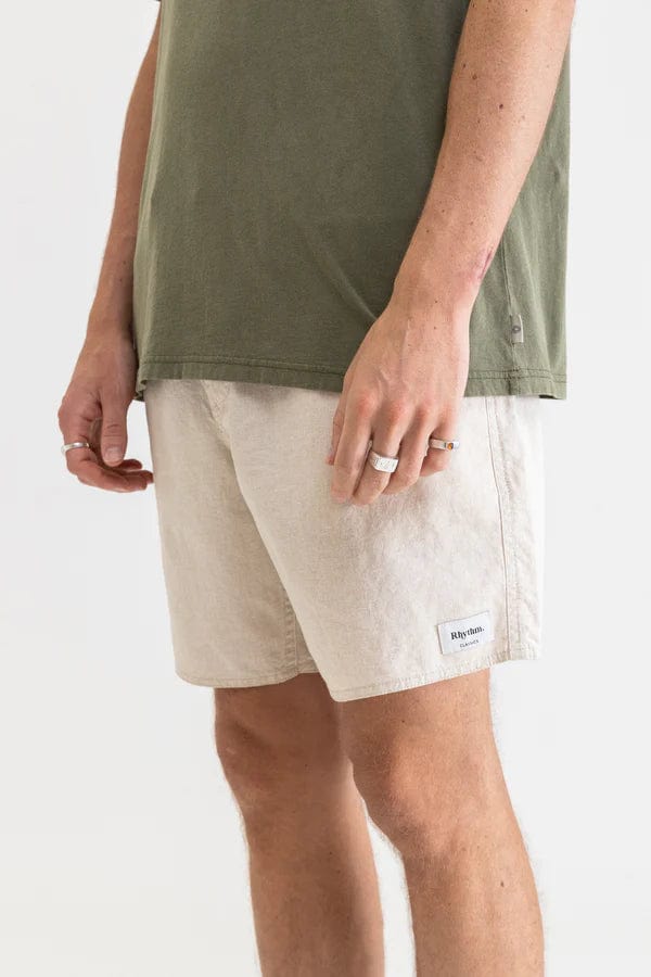 Rhythm Mens Classic Linen Jam Shorts CL21M-JA11 Splash Swimwear Mens Sand / 30 9360397091656