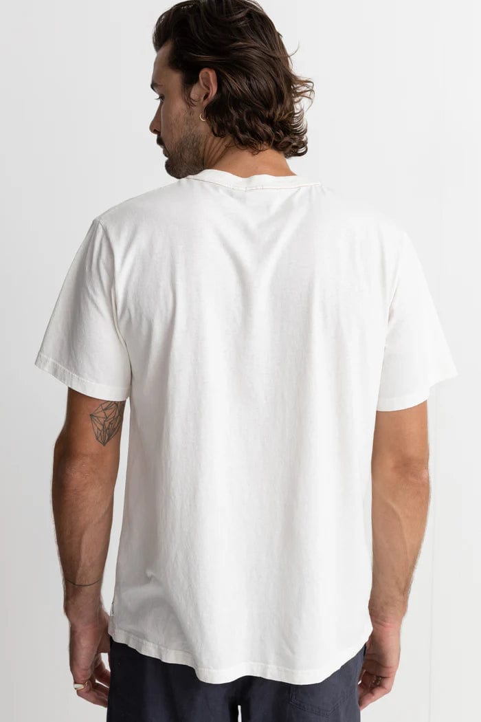 Rhythm Mens Mens Classic Vintage Tee - White Rhythm  Classic Vintage Tee - White