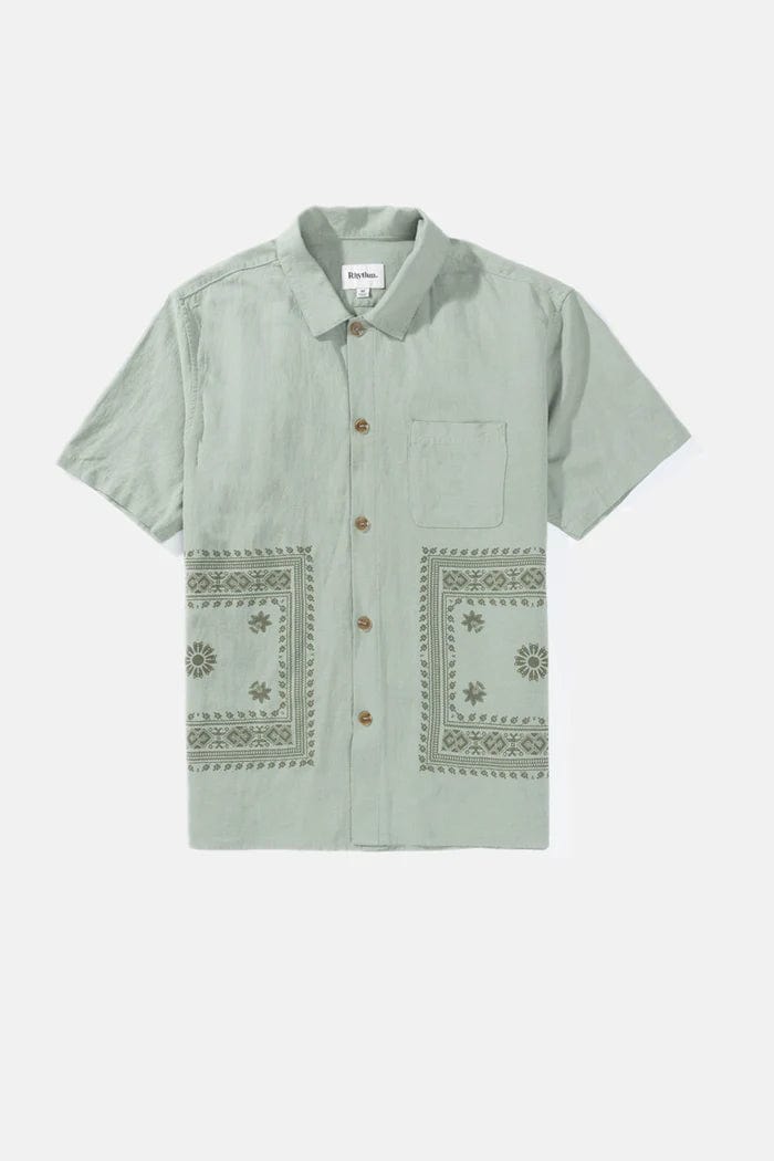 Rhythm Mens Guerrero Ss Shirt - Sage Rhythm Guerrero Ss Shirt - Sage