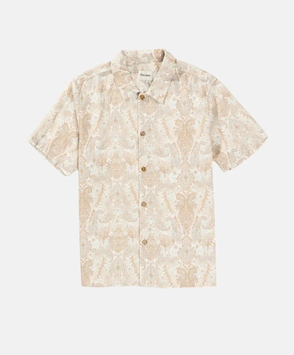 Rhythm Mens Jean Paisley SS Shirt - Cream Rhythm Jean Paisley SS Shirt - Cream Splash Swimwear Mens