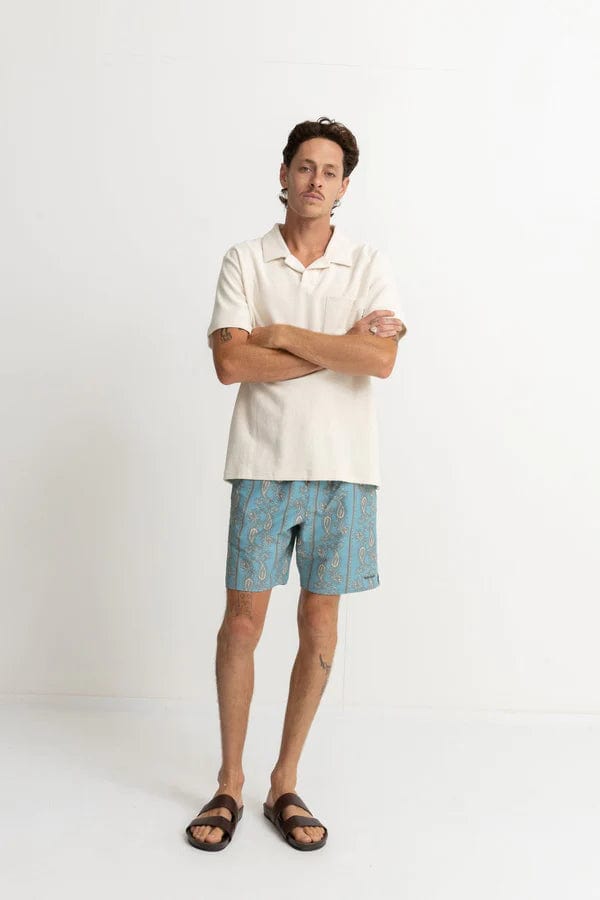 Rhythm Mens Paisley Stripe Beach Short - Slate Rhythm Paisley Stripe Beach Short - Slate Splash Swimwear