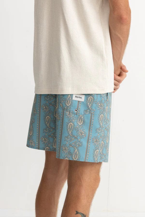 Rhythm Mens Paisley Stripe Beach Short - Slate Rhythm Paisley Stripe Beach Short - Slate Splash Swimwear