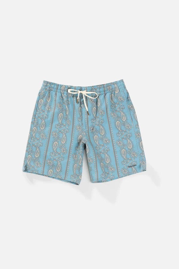 Rhythm Mens Paisley Stripe Beach Short - Slate Rhythm Paisley Stripe Beach Short - Slate Splash Swimwear