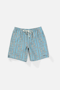 Rhythm Mens Paisley Stripe Beach Short - Slate Rhythm Paisley Stripe Beach Short - Slate Splash Swimwear