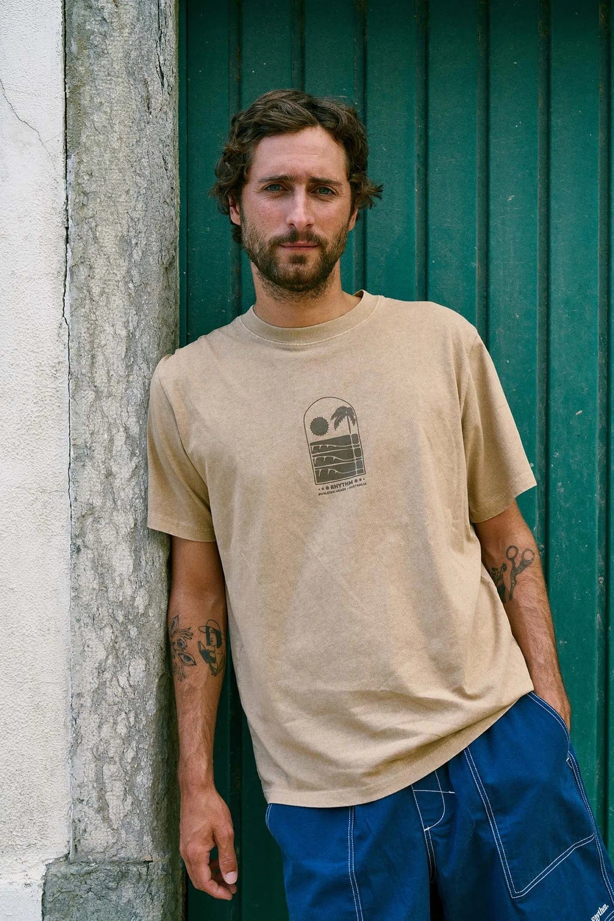 Rhythm Mens Portal Vintage T-Shirt Rhythm Portal Vintage T-Shirt Splash Swimwear