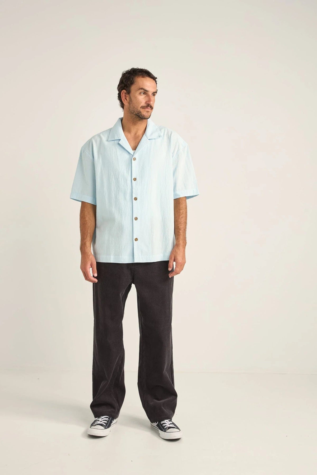 Rhythm Mens Relaxed Texture SS Shirt - Blue Rhythm Relaxed Texture SS Shirt - Blue Splash Swimwear Mens