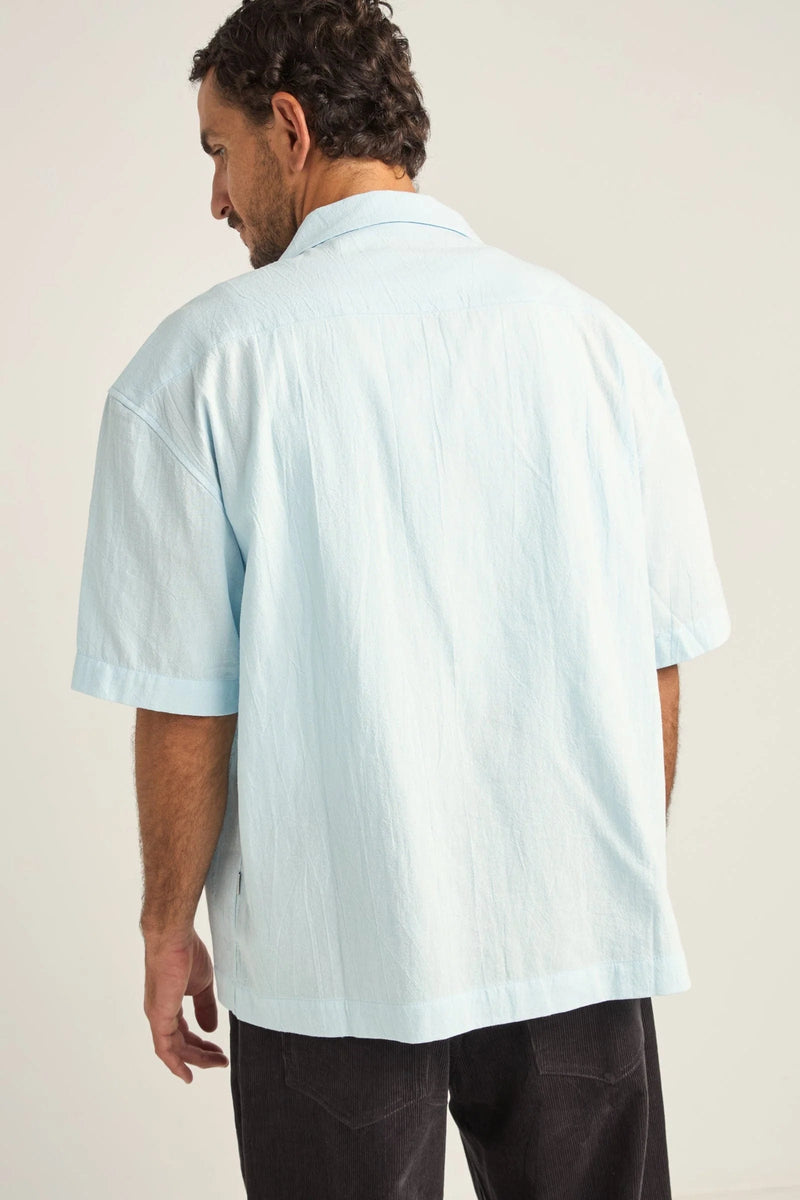 Rhythm Mens Relaxed Texture SS Shirt - Blue Rhythm Relaxed Texture SS Shirt - Blue Splash Swimwear Mens