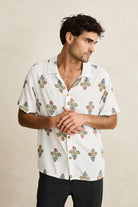 Rhythm Mens Rhythm Bouquet SS Shirt - Natural Rhythm Bouquet SS Shirt - Natural Splash Swimwear Mens Shirt
