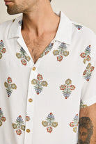 Rhythm Mens Rhythm Bouquet SS Shirt - Natural Rhythm Bouquet SS Shirt - Natural Splash Swimwear Mens Shirt