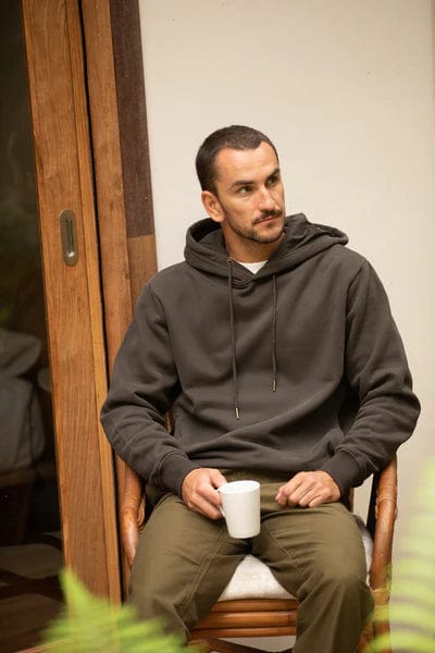 Rhythm Mens Rhythm Classic Fleece Hood -Vintage Black Rhythm Classic Fleece Hood -Vintage Black Splash Swimwear Mens