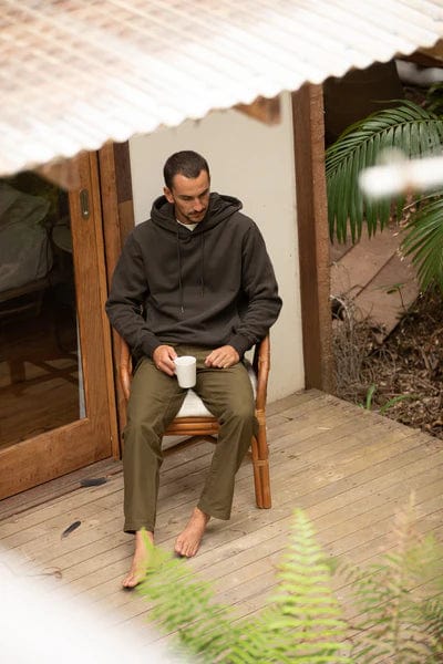 Rhythm Mens Rhythm Classic Fleece Hood -Vintage Black Rhythm Classic Fleece Hood -Vintage Black Splash Swimwear Mens