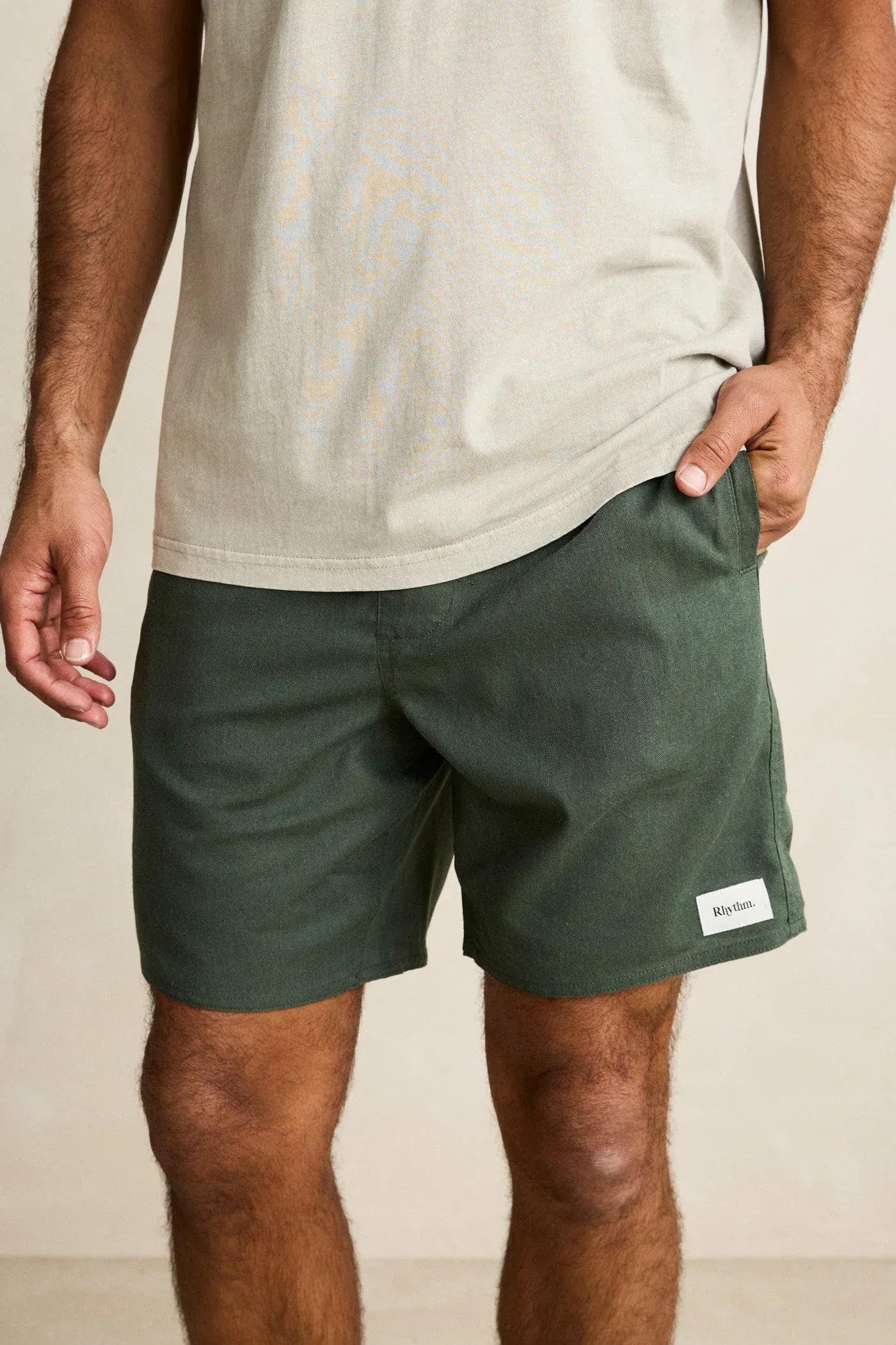 Rhythm Mens Rhythm Classic Linen Jam - Green Rhythm Classic Linen Jam - Green Splash Swimwear Mens
