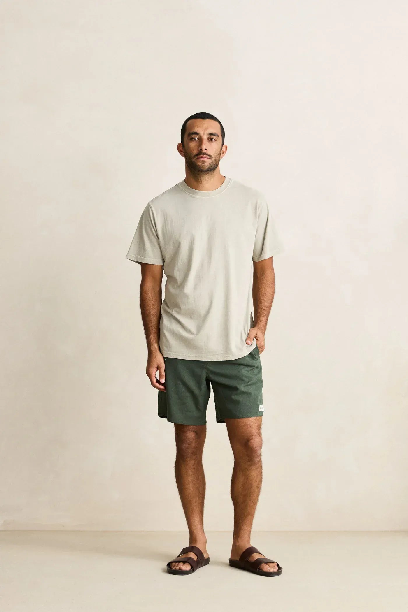 Rhythm Mens Rhythm Classic Linen Jam - Green Rhythm Classic Linen Jam - Green Splash Swimwear Mens