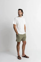 Rhythm Mens Rhythm Classic Linen Jam - Olive Rhythm Classic Linen Jam - Olive Splash Swimwear Mens