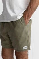 Rhythm Mens Rhythm Classic Linen Jam - Olive Rhythm Classic Linen Jam - Olive Splash Swimwear Mens