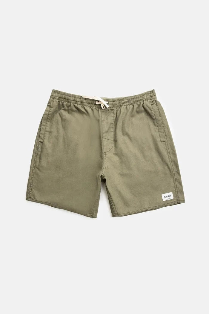 Rhythm Mens Rhythm Classic Linen Jam - Olive Rhythm Classic Linen Jam - Olive Splash Swimwear Mens