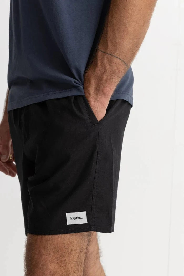 Rhythm Mens Rhythm Classic Linen Jam - Vintage Black Rhythm Classic Linen Jam - Vintage Black Splash Swimwear Mens