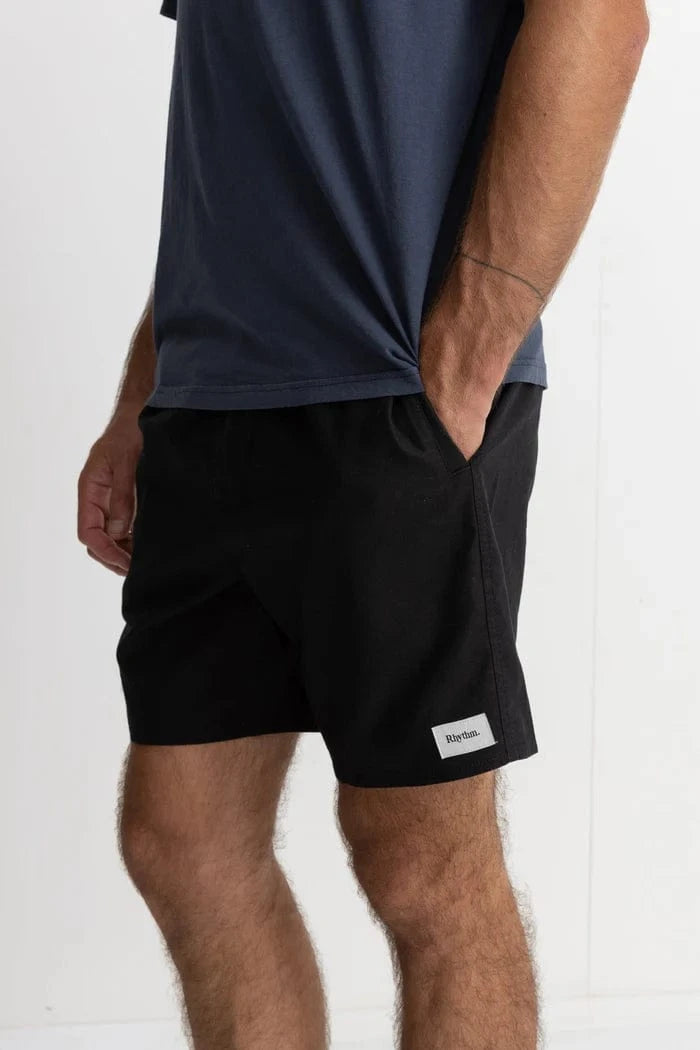 Rhythm Mens Rhythm Classic Linen Jam - Vintage Black Rhythm Classic Linen Jam - Vintage Black Splash Swimwear Mens