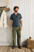 Rhythm Mens Rhythm Crux SS Shirt - Indigo Stripe Rhythm Crux SS Shirt - Indigo Stripe Splash Swimwear Mens Shirt