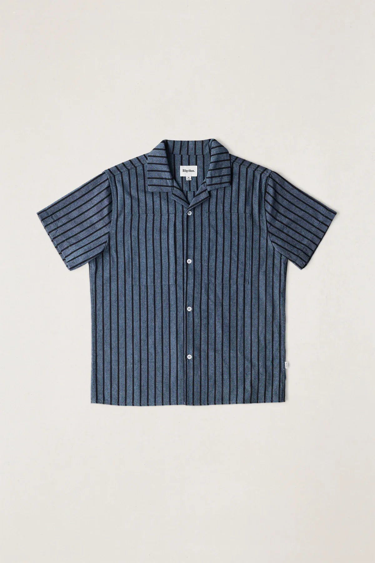 Rhythm Mens Rhythm Crux SS Shirt - Indigo Stripe Rhythm Crux SS Shirt - Indigo Stripe Splash Swimwear Mens Shirt