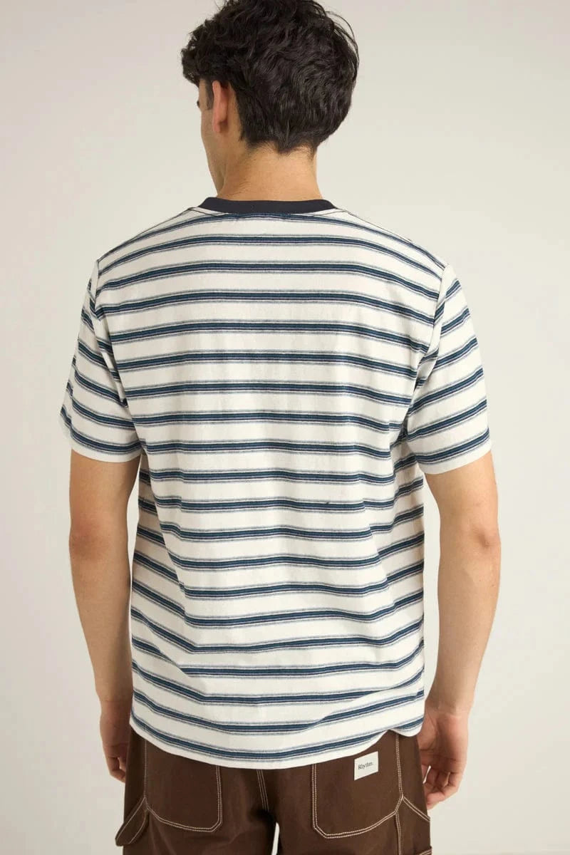 Rhythm Mens Rhythm Everyday Stripe SS T-Shirt - Vintage White Rhythm Everyday Stripe SS T-Shirt - Vintage White Splash Swimwear Mens