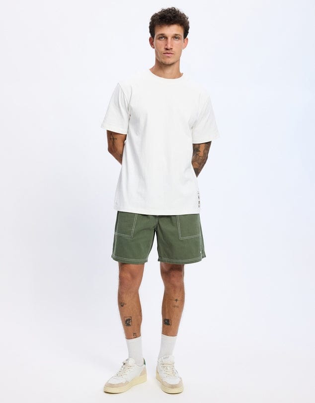 Rhythm Mens Rhythm Flagship Vintage Short Sleeved T-Shirt - Ecru Rhythm Flagship Vintage Short Sleeved T-Shirt - Ecru Splash Swimwear Mens