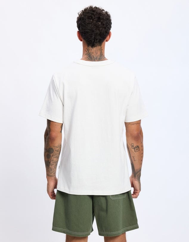 Rhythm Mens Rhythm Flagship Vintage Short Sleeved T-Shirt - Ecru Rhythm Flagship Vintage Short Sleeved T-Shirt - Ecru Splash Swimwear Mens