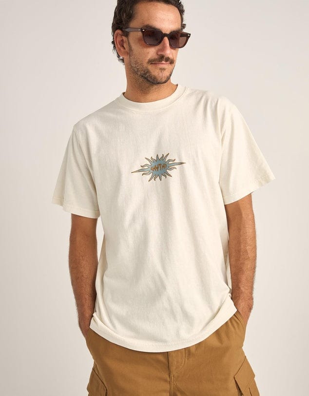 Rhythm Mens Rhythm Flame Printed Vintage SS T-Shirt - White Rhythm Flame Printed Vintage SS T-Shirt - White Splash Swimwear Mens