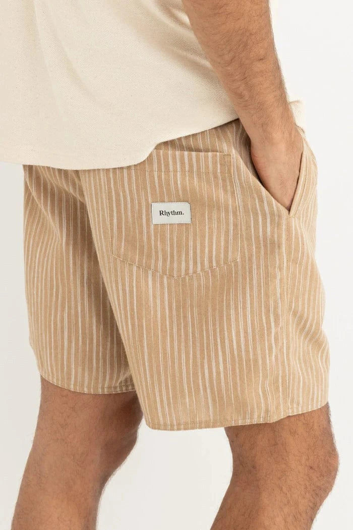 Rhythm Mens Rhythm Jacquard Linen Jam - Sand Rhythm Jacquard Linen Jam - Sand Splash Swimwear Mens